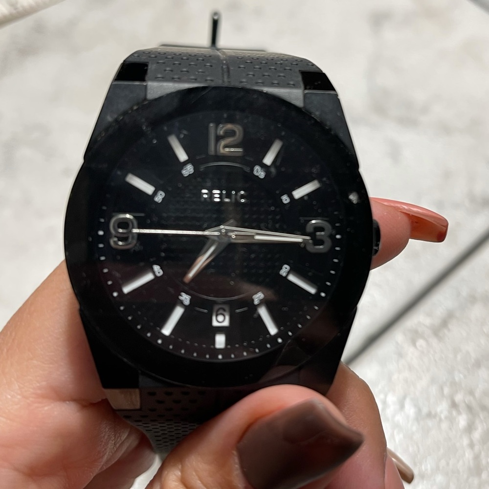 Black relic brand watch